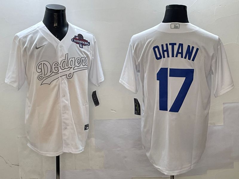 Men Los Angeles Dodgers #17 Ohtani White Fashion Edition Game 2025 Nike MLB Jersey style 4->los angeles dodgers->MLB Jersey